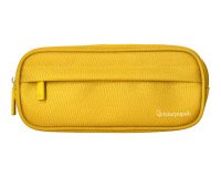 Estuche portatodo liderpapel classic ovalado 2 cremalleras con bolsillo delantero 210x90mm amarillo