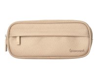 Estuche portatodo liderpapel classic ovalado 2 cremalleras con bolsillo delantero 210x90mm crema