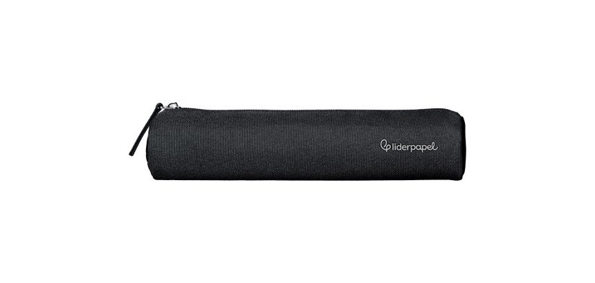 Estuche portatodo liderpapel slim cilindrico 220x45mm negro