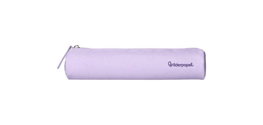 Estuche portatodo liderpapel slim cilindrico 220x45mm lila
