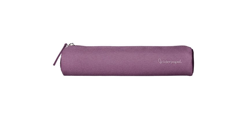 Estuche portatodo liderpapel slim cilindrico 220x45mm morado empolvado