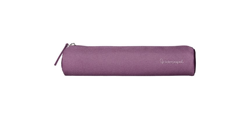 Estuche portatodo liderpapel slim cilindrico 220x45mm morado empolvado