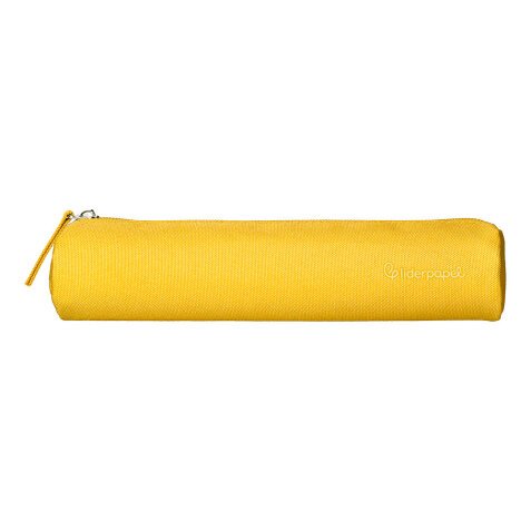 Estuche portatodo liderpapel slim cilindrico 220x45mm amarillo