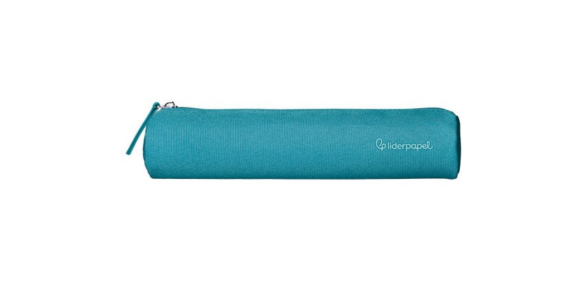 Estuche portatodo liderpapel slim cilindrico 220x45mm azulturquesa