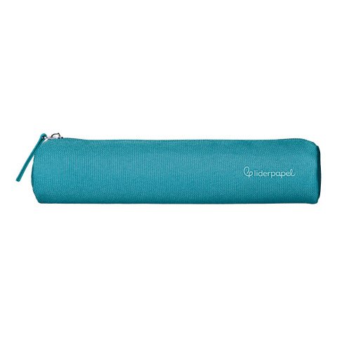 Estuche portatodo liderpapel slim cilindrico 220x45mm azulturquesa