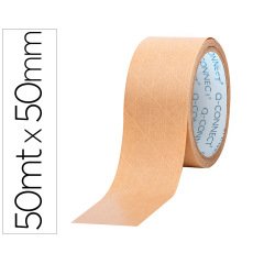Cinta adhesiva q-connect kraft reforzado 50 mt x 50 mm para embalaje