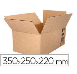 Caja para embalar q-connect americana carton reciclado canal simple 5 mm color kraft 350x250x220 mm