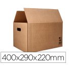 Caja para embalar q-connect americana con asas carton reciclado canal simple 5 mm color kraft 400x290x220 mm