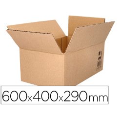 Caja para embalar q-connect americana ultra resistente carton reciclado canal doble 7mm color kraft 600x400x290 mm
