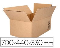 Caja para embalar q-connect americana ultra resistente carton reciclado canal doble 7mm color kraft 700x440x330 mm