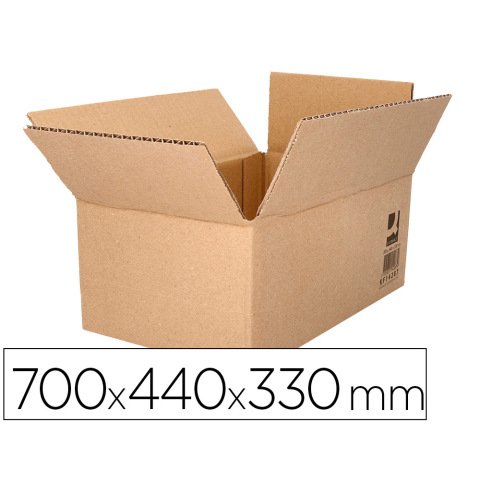 Caja para embalar q-connect americana ultra resistente carton reciclado canal doble 7mm color kraft 700x440x330 mm