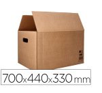 Caja para embalar q-connect americana ultra resistente con asas carton canal doble 7 mm color kraft 700x440x330 mm