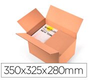 Caja para embalar q-connect ultra resistente regulable en altura carton canal doble 7 mmcolor kraft 350x325x280 mm