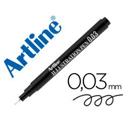 Rotulador artline calibrado micrometrico negro illustration pen ek-2803iln punta poliacetal 0,03mm