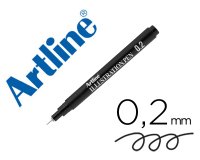 Rotulador artline calibrado micrometrico negro illustration pen ek-282iln punta poliacetal 0,2mm