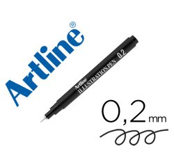Rotulador artline calibrado micrometrico negro illustration pen ek-282iln punta poliacetal 0,2mm