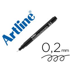 Rotulador artline calibrado micrometrico negro illustration pen ek-282iln punta poliacetal 0,2mm