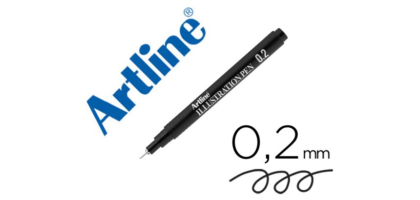 Rotulador artline calibrado micrometrico negro illustration pen ek-282iln punta poliacetal 0,2mm