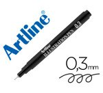 Rotulador artline calibrado micrometrico negro illustration pen ek-283iln punta poliacetal 0,3mm