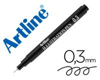 Rotulador artline calibrado micrometrico negro illustration pen ek-283iln punta poliacetal 0,3mm