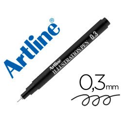 Rotulador artline calibrado micrometrico negro illustration pen ek-283iln punta poliacetal 0,3mm