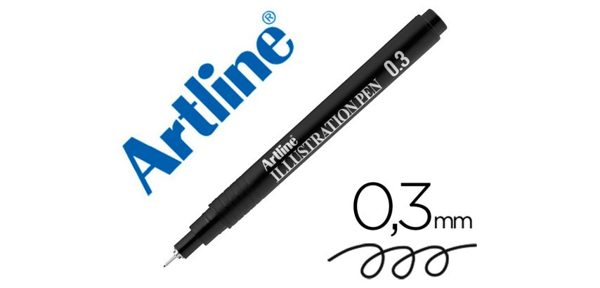 Rotulador artline calibrado micrometrico negro illustration pen ek-283iln punta poliacetal 0,3mm