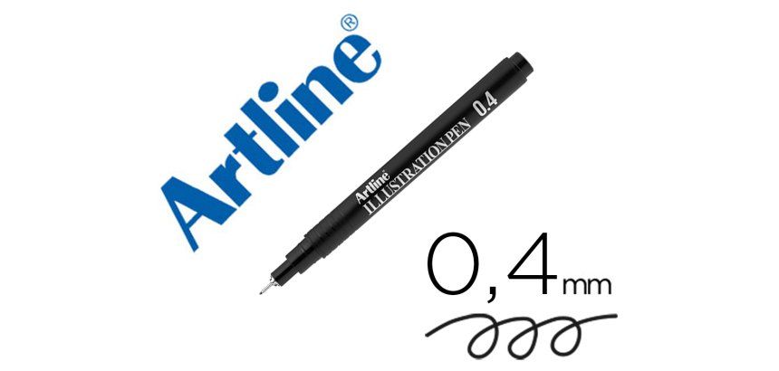 Rotulador artline calibrado micrometrico negro illustration pen ek-284iln punta poliacetal 0,4mm