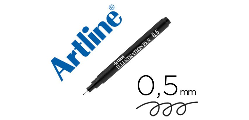 Rotulador artline calibrado micrometrico negro illustration pen ek-285iln punta poliacetal 0,5mm