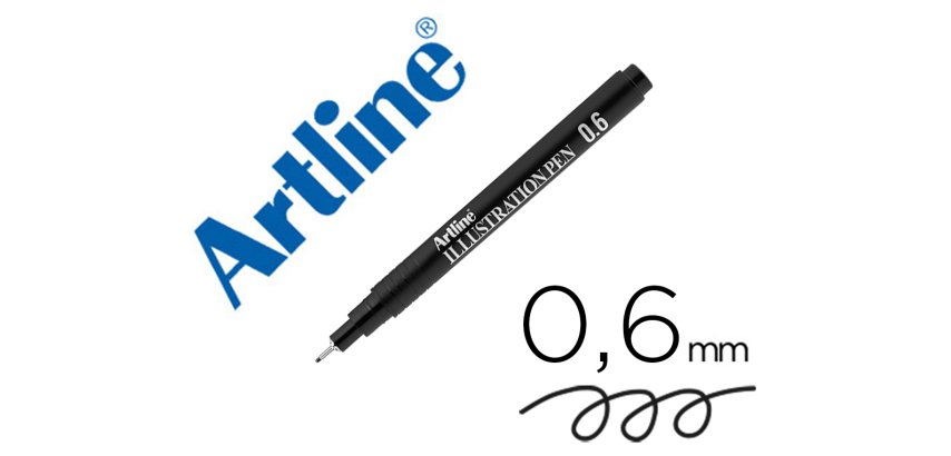 Rotulador artline calibrado micrometrico negro illustration pen ek-286iln punta poliacetal 0,6mm