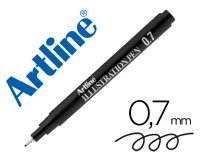 Rotulador artline calibrado micrometrico negro illustration pen ek-287iln punta poliacetal 0,7mm
