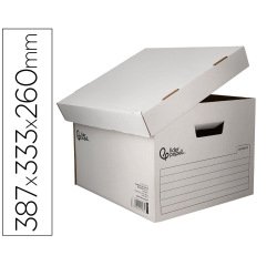 Cajòn contenedor liderpapel cartón automático para 3 cajas archivo definitivo folio / 4 archivadores a-z 387x333x260mm