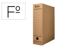 Caja archivo definitivo liderpapel folio carton reciclado 325g/m2 lomo 100 mm kraft 365x100x251 mm