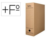 Caja archivo definitivo liderpapel folio prolongado carton reciclado 325g/m2 lomo 116 mm kraft 388x116x275 mm
