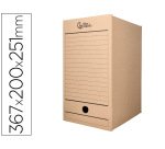 Caja archivo definitivo liderpapel folio doble ancho carton reciclado 400g/m2 lomo 200 mm kraft 367x200x251 mm