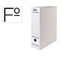 Caja archivo definitivo automatica liderpapel folio carton reciclado 325g/m2 lomo 100 mm blanco 360x100x255mm