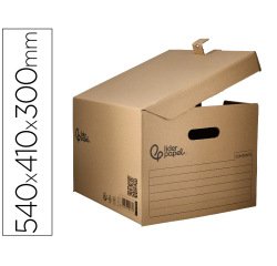 Cajon contenedor liderpapel carton manual para 5 cajas archivo definitivo folio / 6 archivadores a-z 540x410x300mm