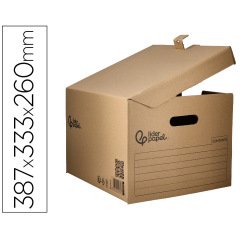Cajon contenedor liderpapel carton manual para 3 cajas archivo definitivo folio / 3 archivadores a-z 387x333x260mm
