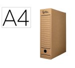 Caja archivo definitivo liderpapel din a4 carton reciclado 325g/m2 lomo 82 mm kraft 325x82x250 mm