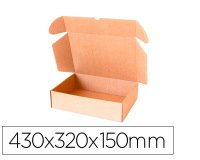 Caja automontable q-connect para e-commerce y regalo carton reciclado canal simple 3 mm kraft 430x320x150 mm