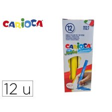 Rotulador carioca jumbo amarillo punta gruesa caja de 12 unidades