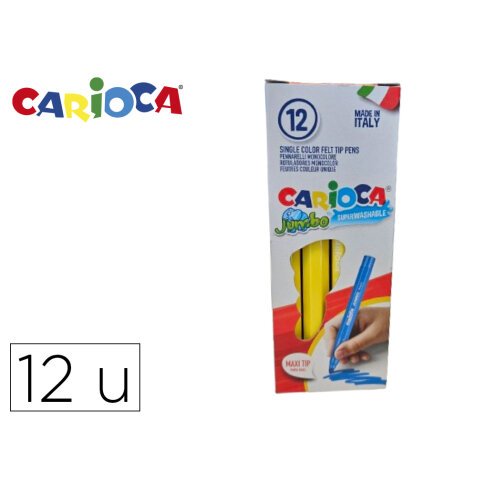 Rotulador carioca jumbo amarillo punta gruesa caja de 12 unidades