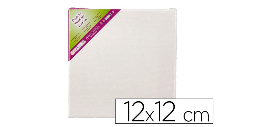 Bastidor liderpapel lienzo grapado trasero algodon 100% 12x12 cm gramaje 280g/m2