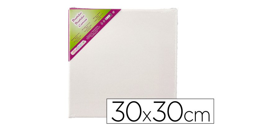 Bastidor liderpapel lienzo grapado trasero algodon 100% 30x30 cm gramaje 280g/m2