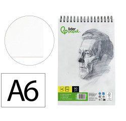 Bloc dibujo liderpapel esbozos espiral din a6 105x148mm 100 hojas 90 g sin recuadro
