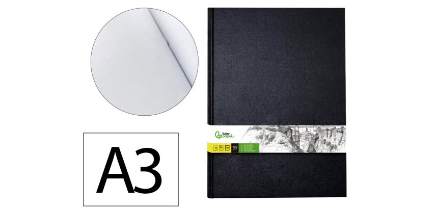 Bloc dibujo liderpapel esbozos encuadernado din a3 420x297 mm 100 hojas 100 g
