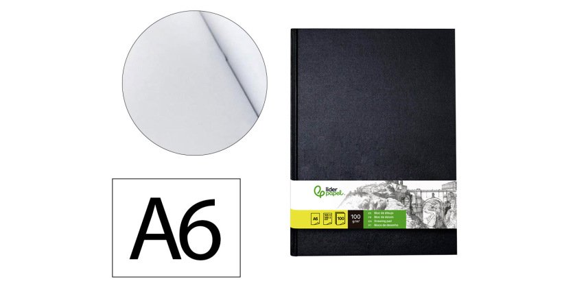 Bloc dibujo liderpapel esbozos encuadernado din a6 148x105 mm 100 hojas 100 g