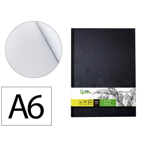 Bloc dibujo liderpapel esbozos encuadernado din a6 148x105 mm 100 hojas 100 g