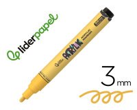 Rotulador liderpapel acrylic base agua todo tipo de superficie punta redonda 3 mm amarillo claro