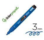 Rotulador liderpapel acrylic base agua todo tipo de superficie punta redonda 3 mm azul