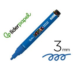 Rotulador liderpapel acrylic base agua todo tipo de superficie punta redonda 3 mm azul